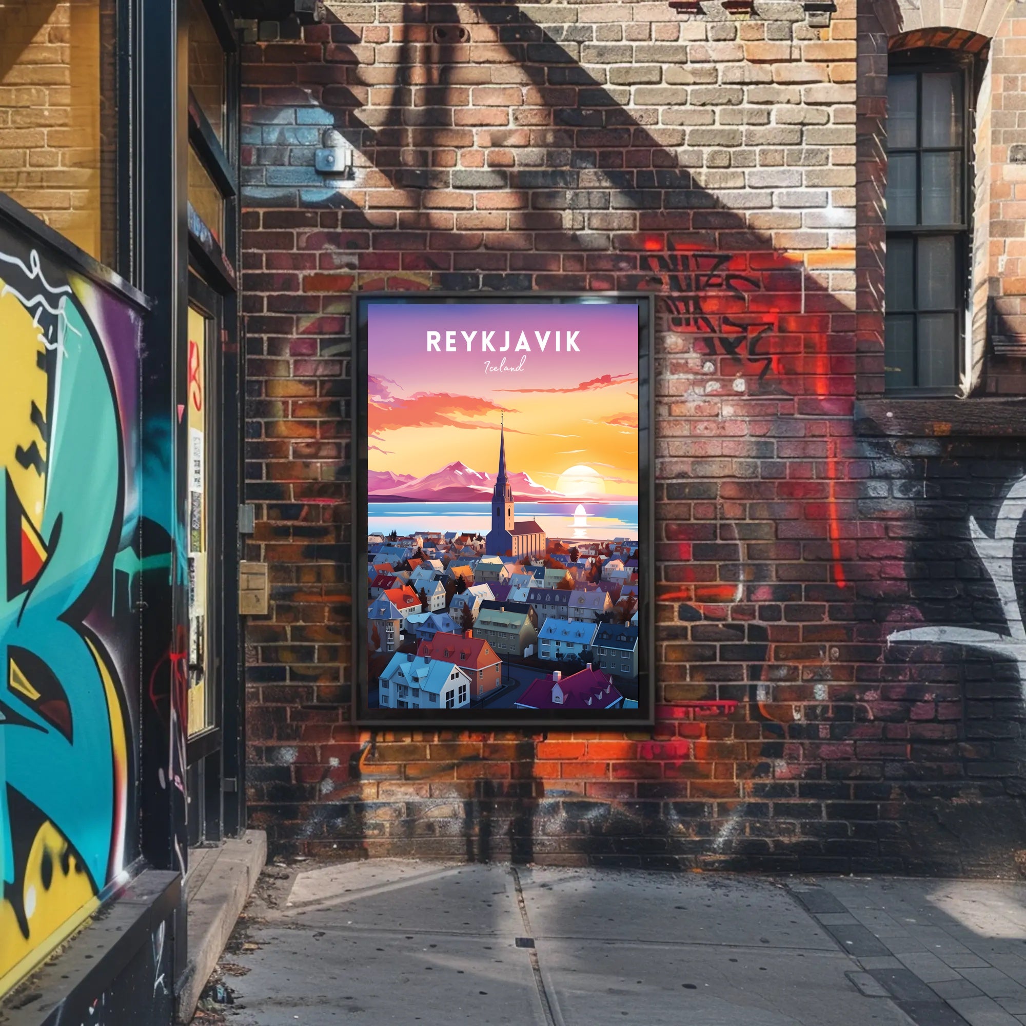 Reykjavik at Sunset Poster