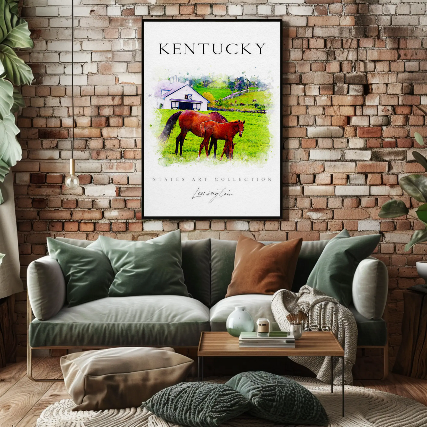 Kentucky Horse Farm Lexington Pastoral Scene Poster