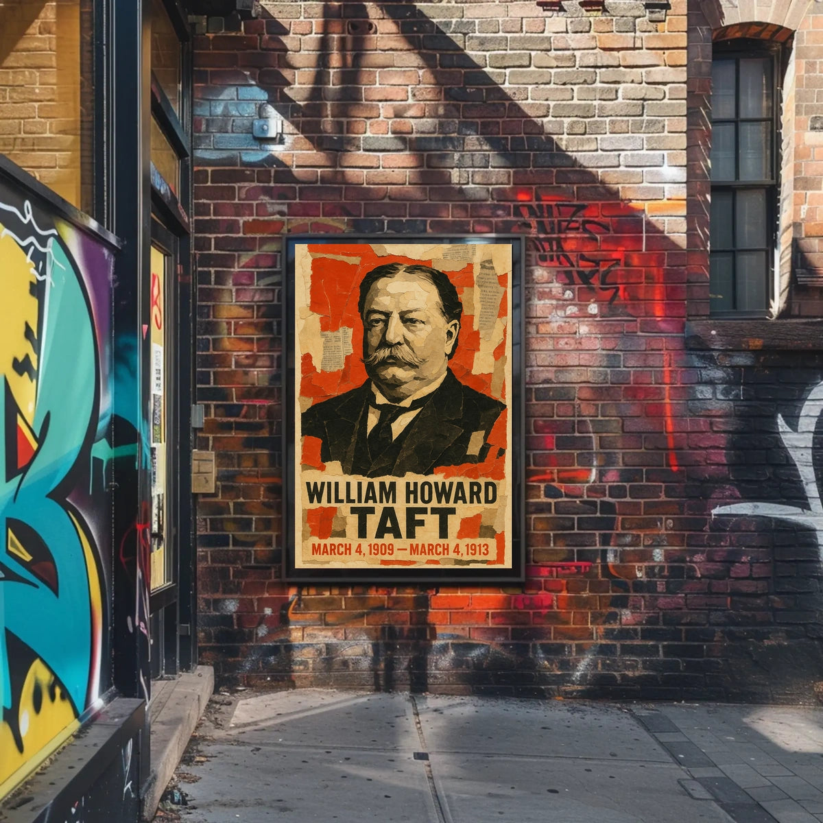 William Howard Taft 27th President of the United States Layered paper Collage Poster