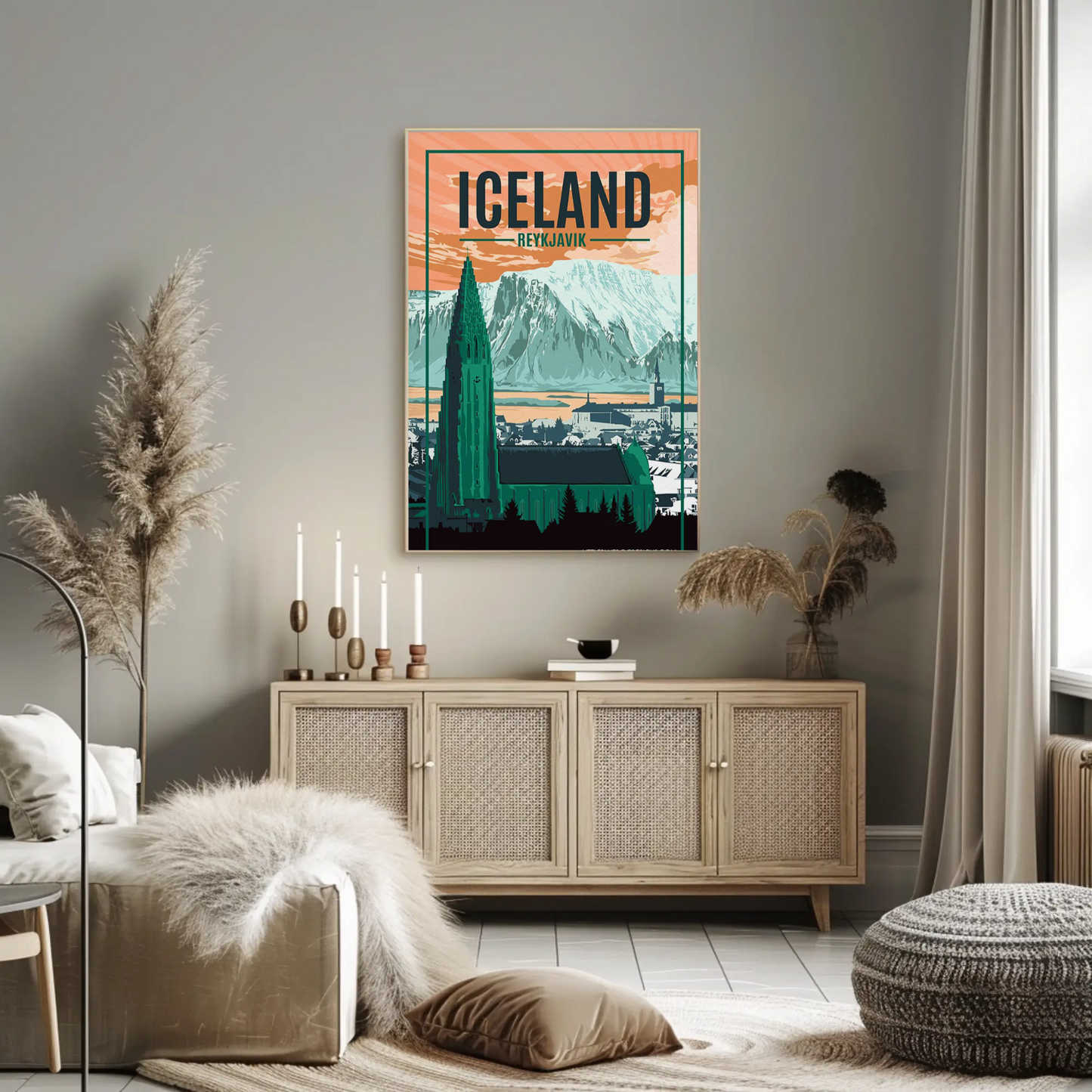 Reykjavik Iceland Travel Poster