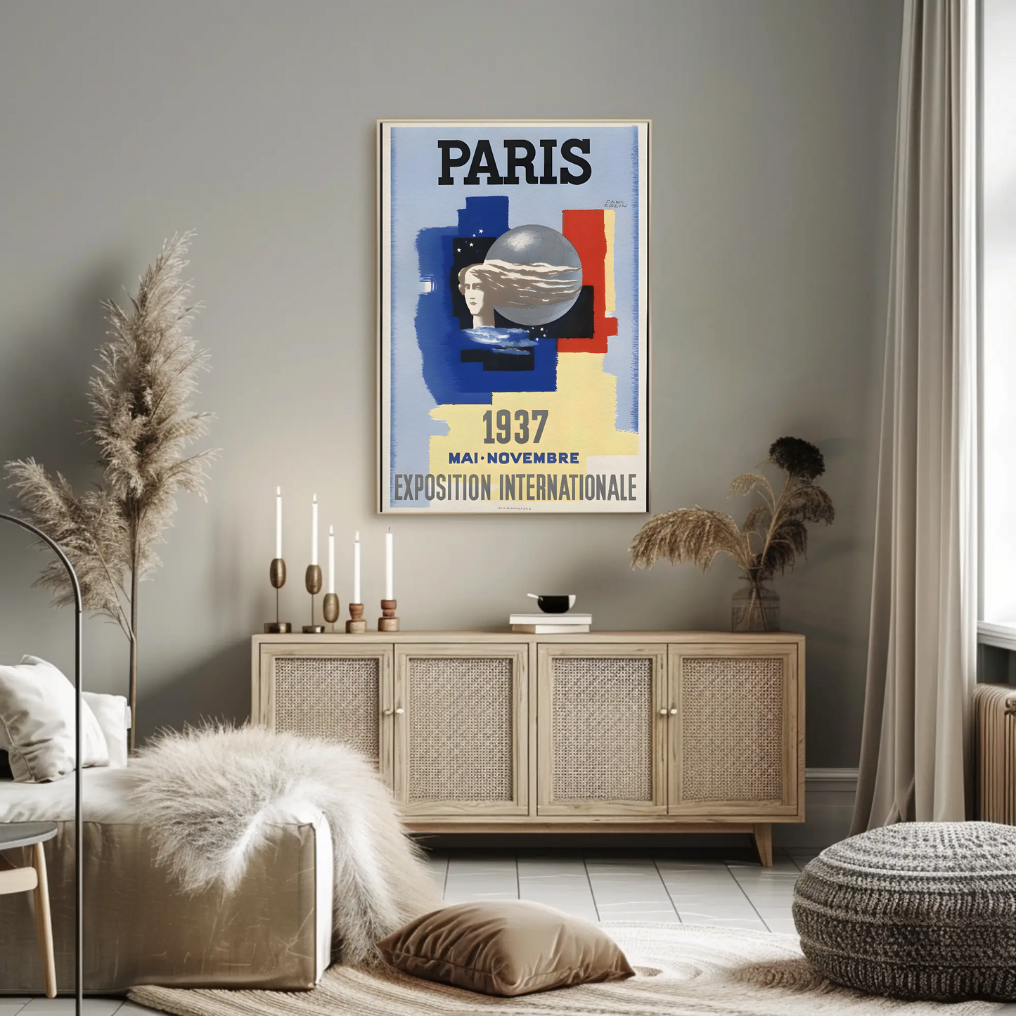 Paris 1937 Exposition International Vintage Travel Poster