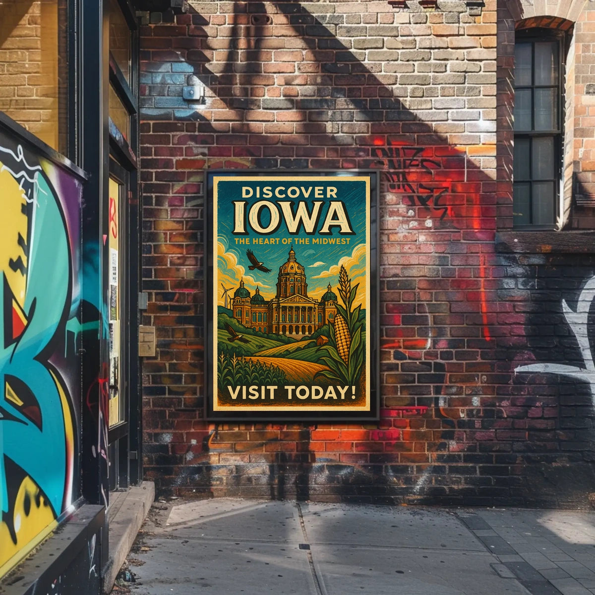 Discover Iowa The Heart of the Midwest Poster