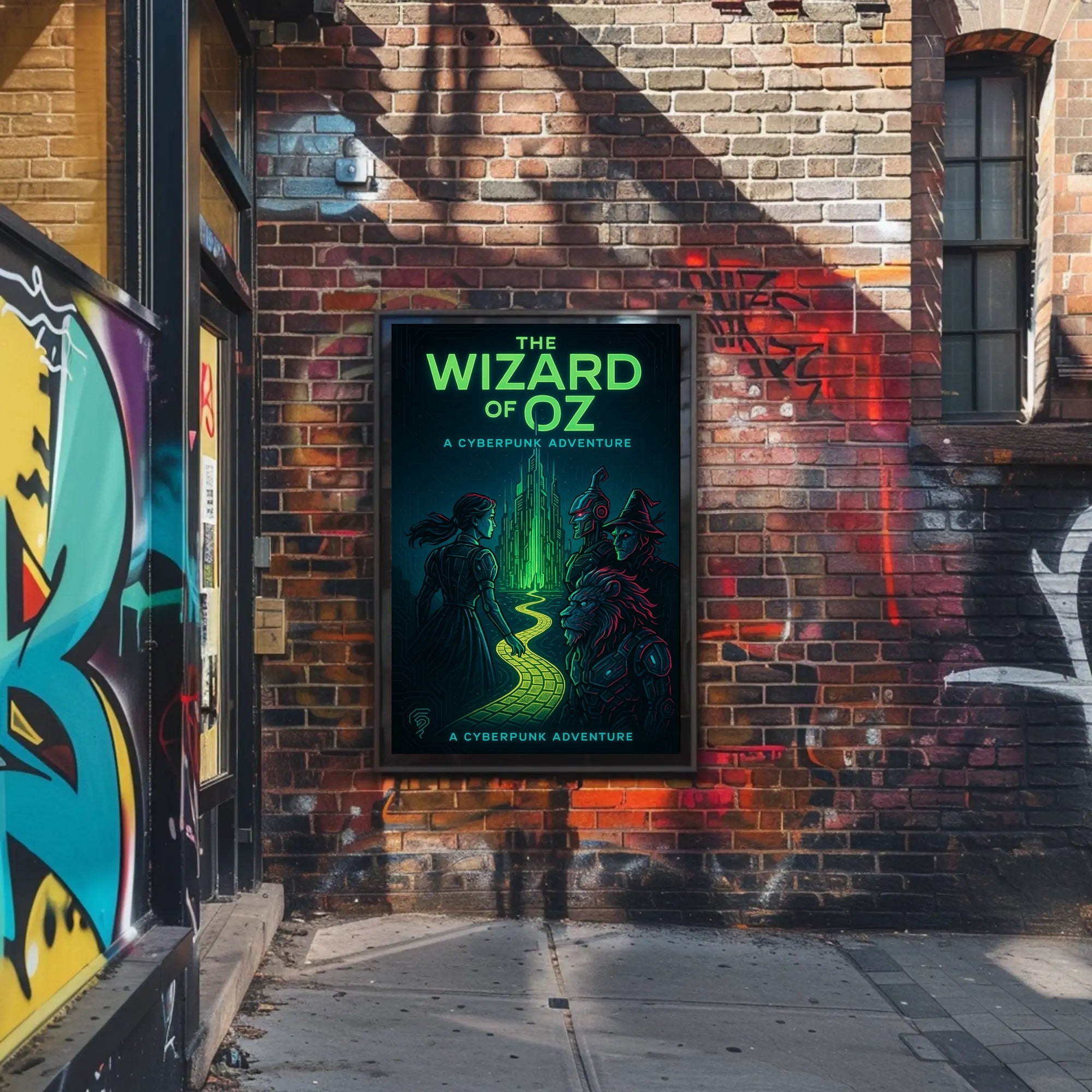 Cyberpunk Wizard of Oz Futuristic Sci-Fi Poster PosterGoat