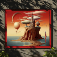 Whimsical Castle Fantasy Scene Surreal Art Poster