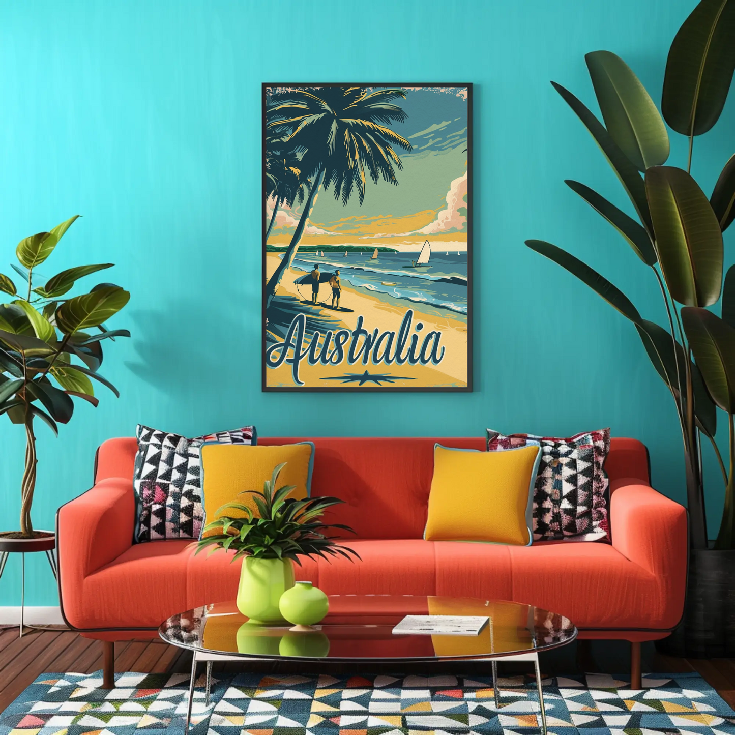 Vintage Travel Poster - Australia Beach Surf