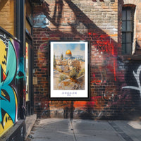 Jerusalem Architectural Watercolor Art Travel Poster PosterGoat