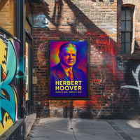 Herbert Hoover 31st President of the United States Neon Gradient Overlay Poster