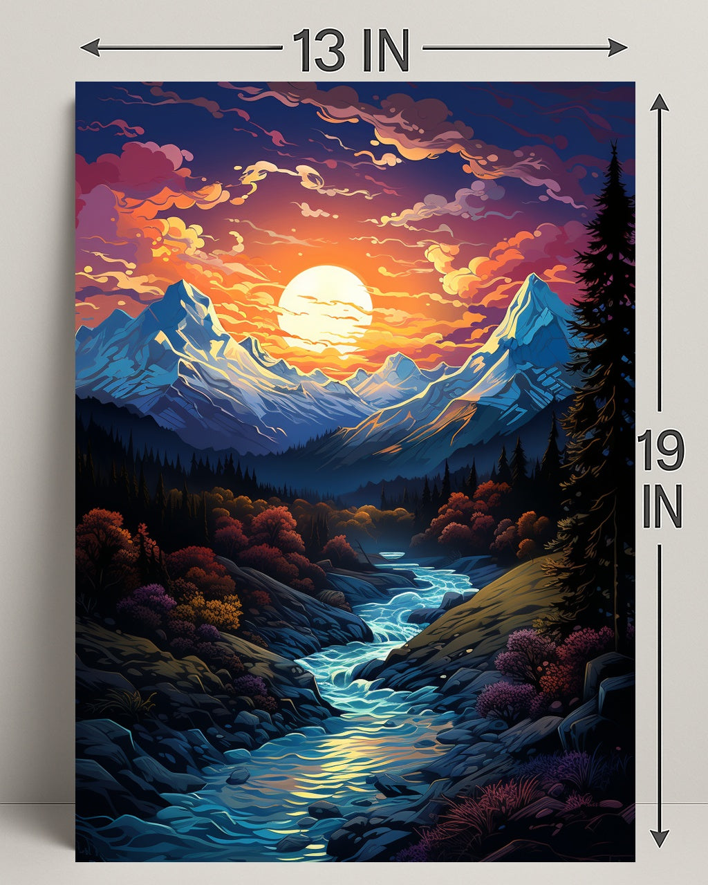 Enchanted Mountain Sunset Poster