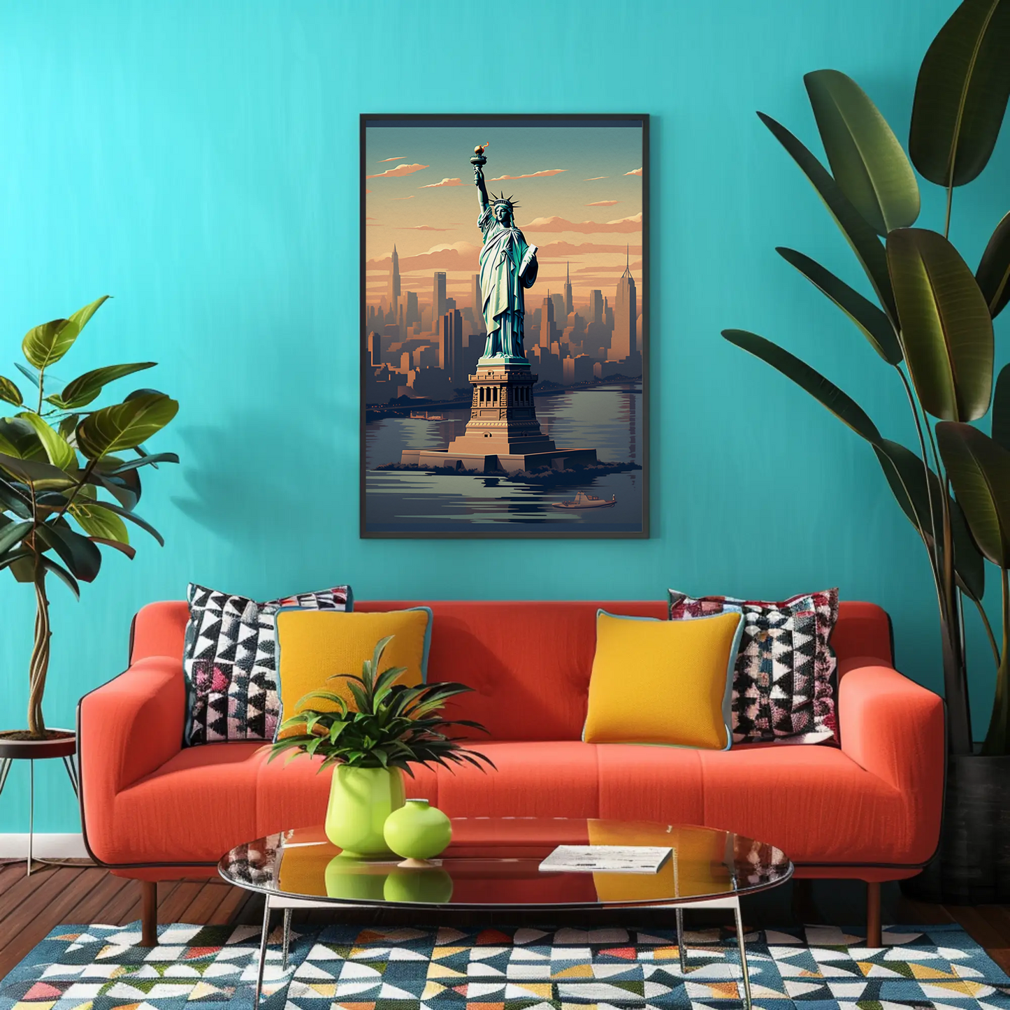 New York Liberty Vintage Travel Poster