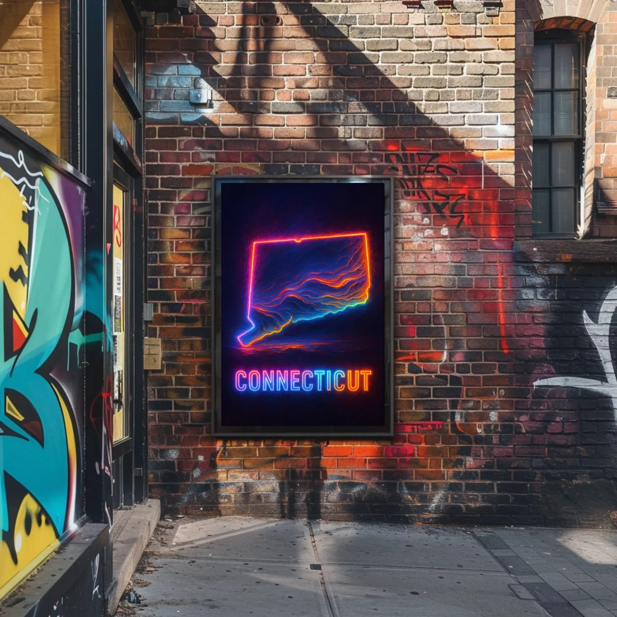 Neon Connecticut Poster