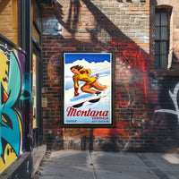 Skiing in Montana, Switzerland Poster PosterGoat