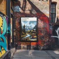 Scenic Yellowstone: Vintage Truck and Rustic Cabin Poster