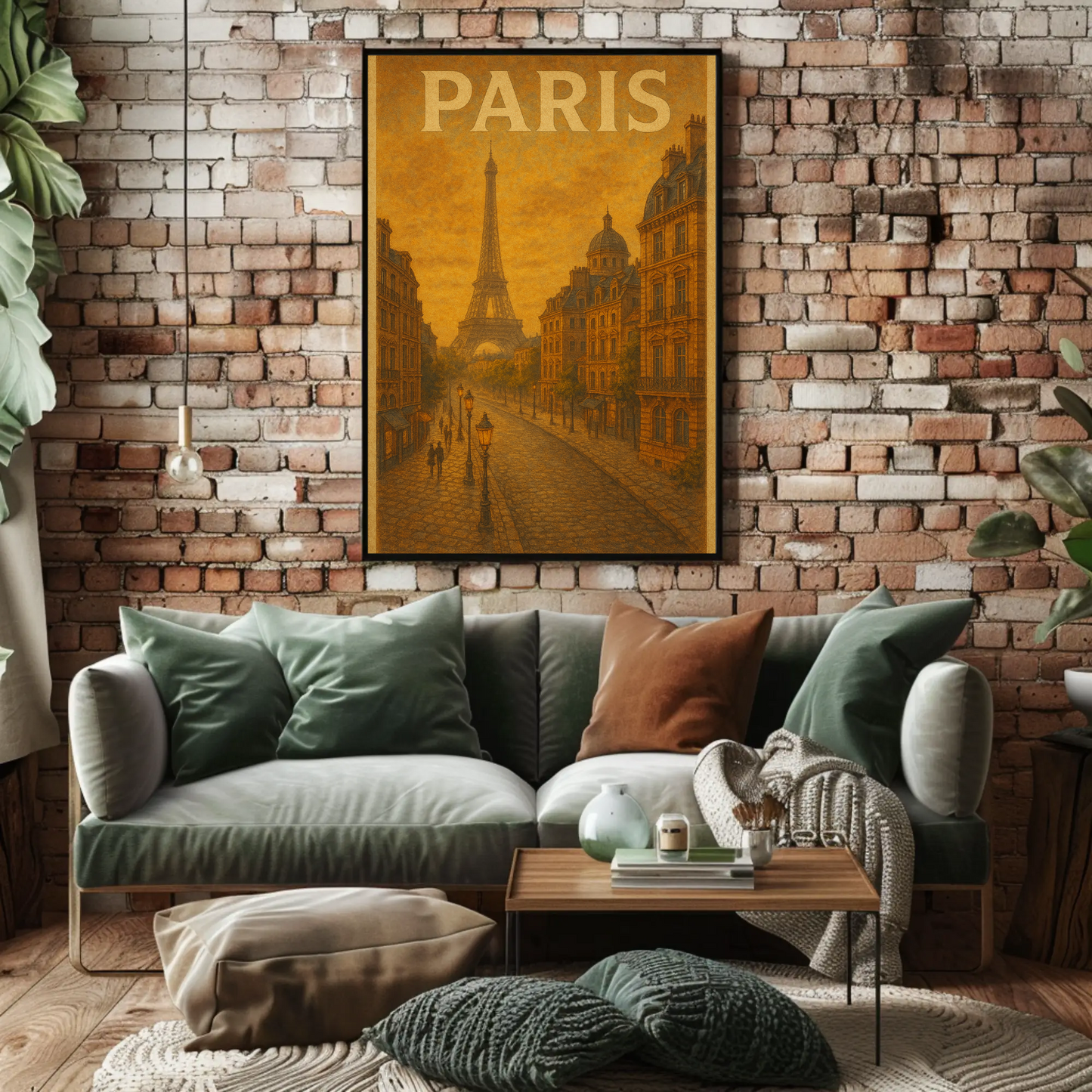 Paris Eiffel Tower Vintage Evening Poster