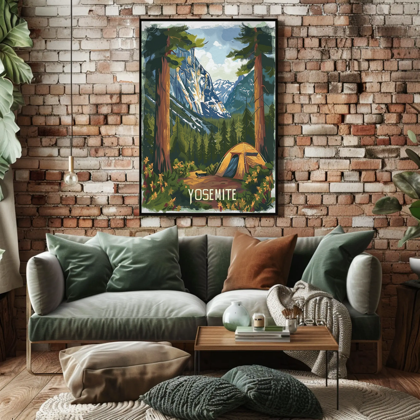 Yosemite National Park Tent View Travel Poster