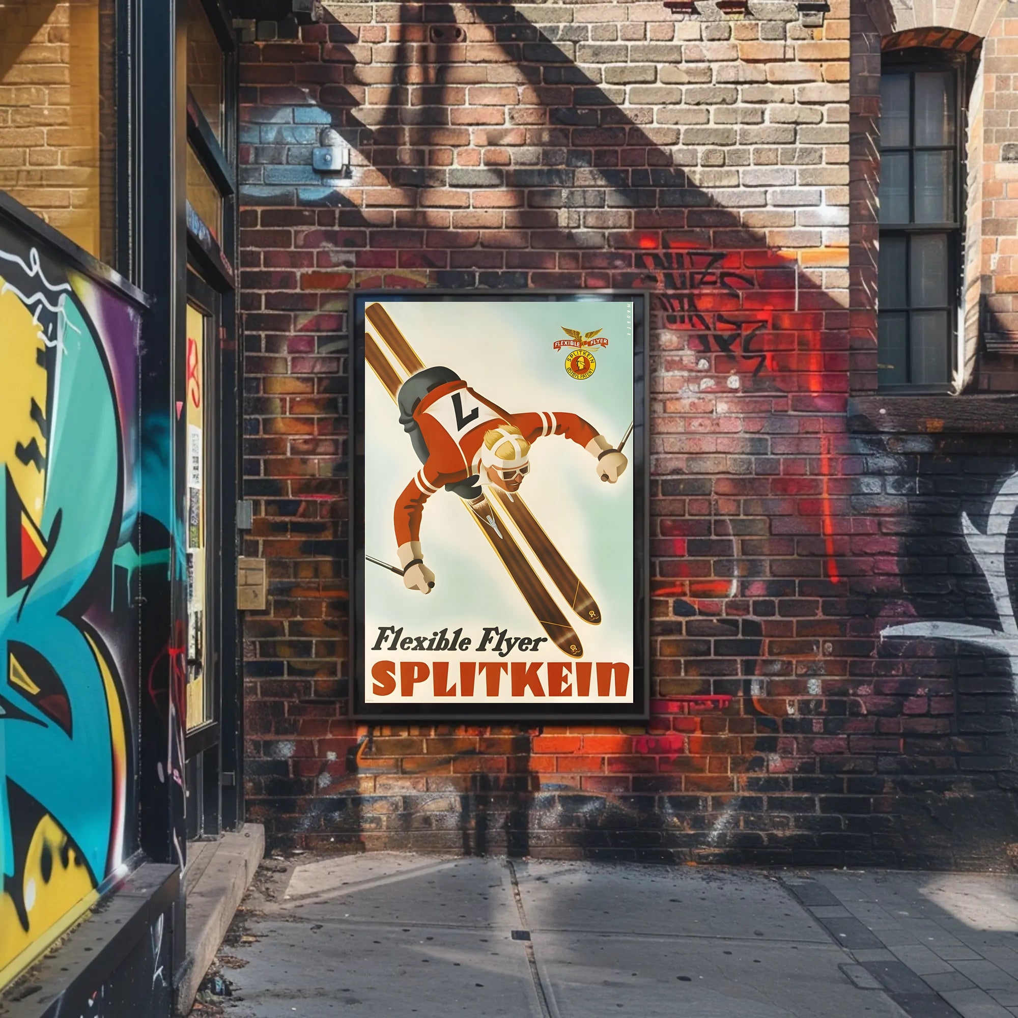 Vintage Skiing Adventure Poster - Sports Poster PosterGoat