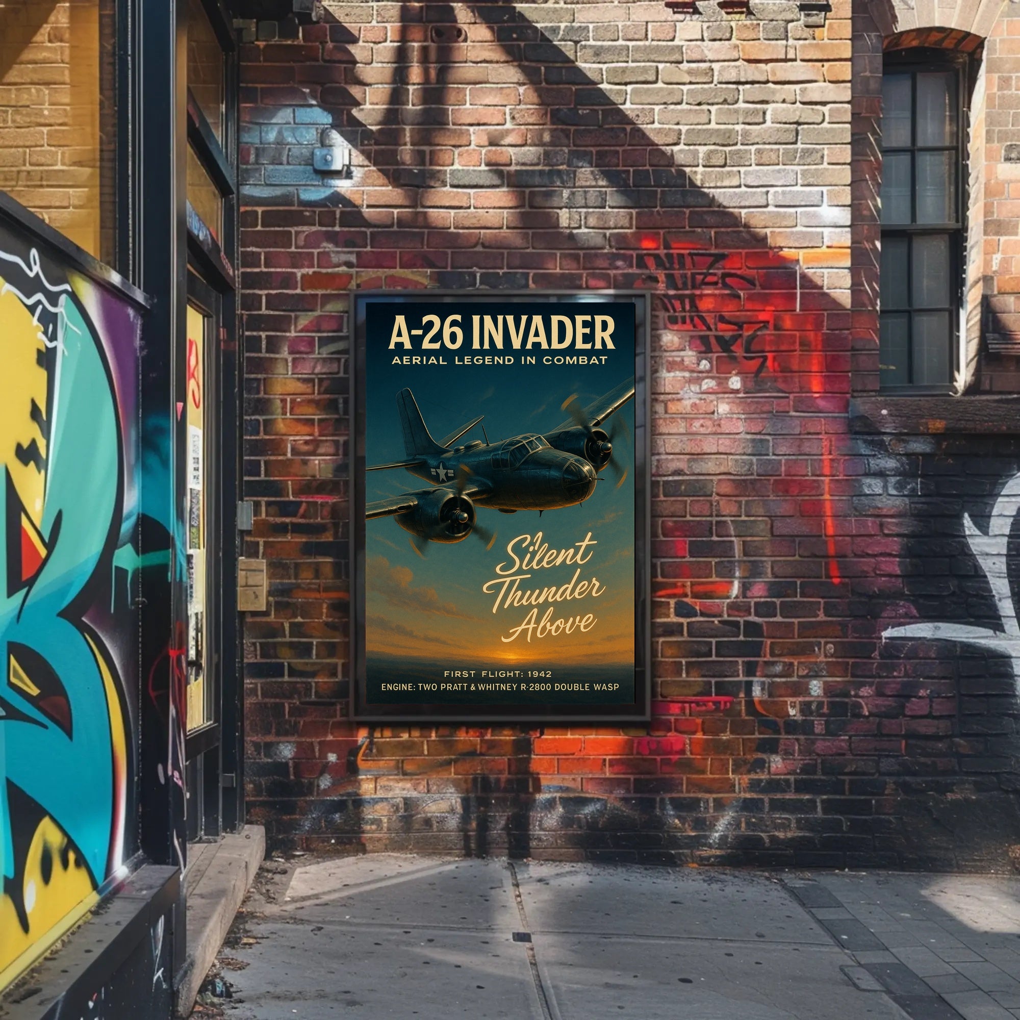 A-26 Invader Vintage WWII Aviation Art Poster