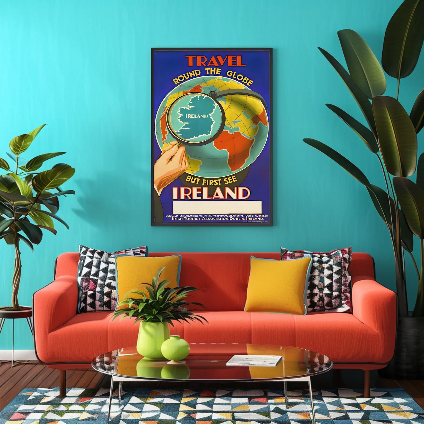 Vintage Poster - Travel Ireland Globe