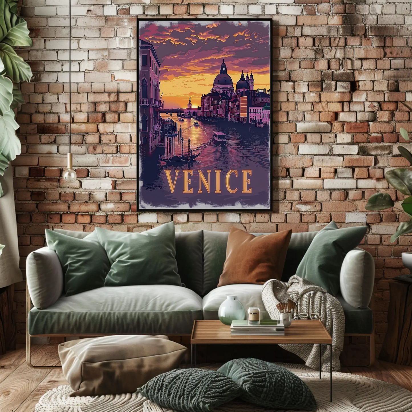 Venice Italy Grand Canal Sunset Travel Poster