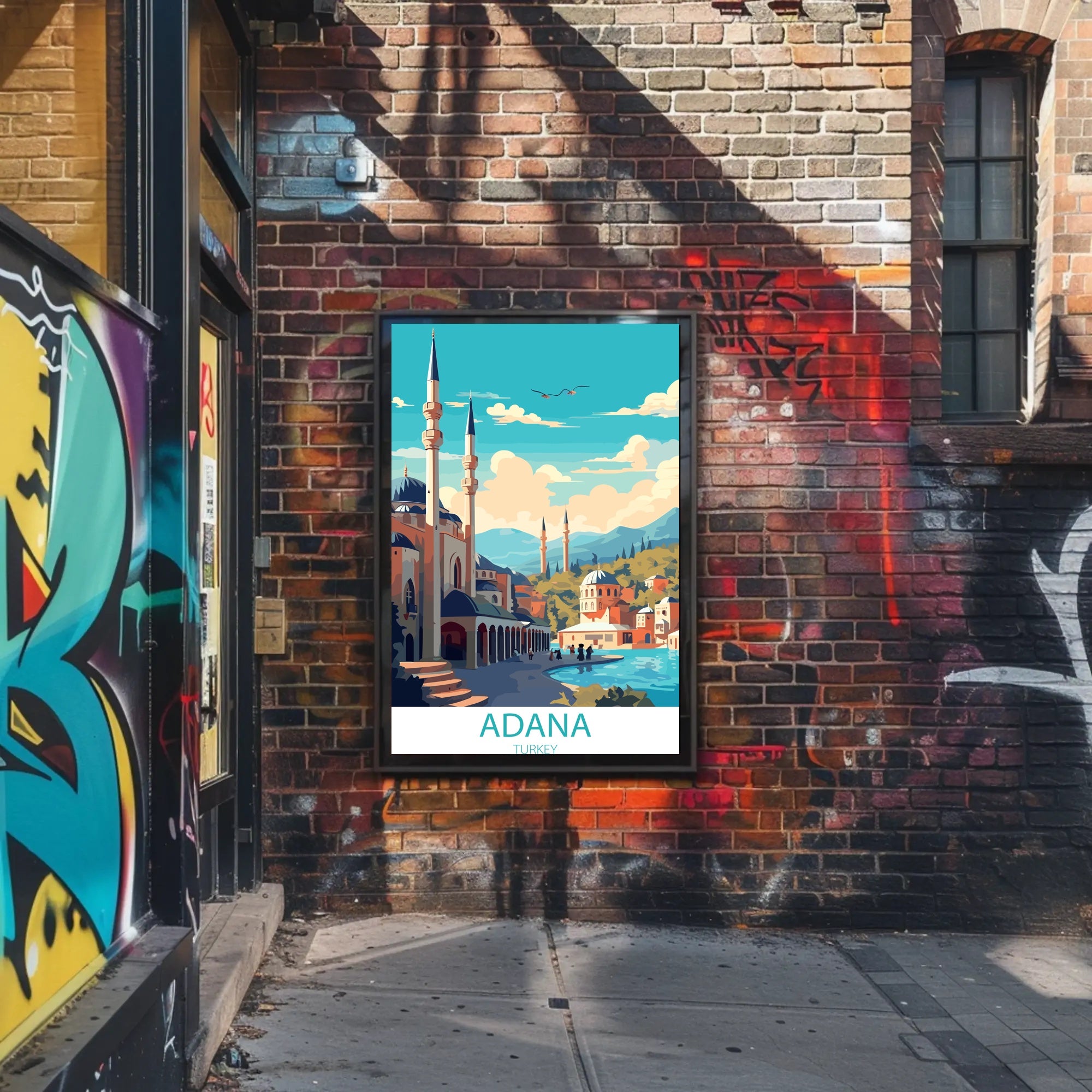 Vibrant Adana Cityscape Poster: A Modern Architectural Scene