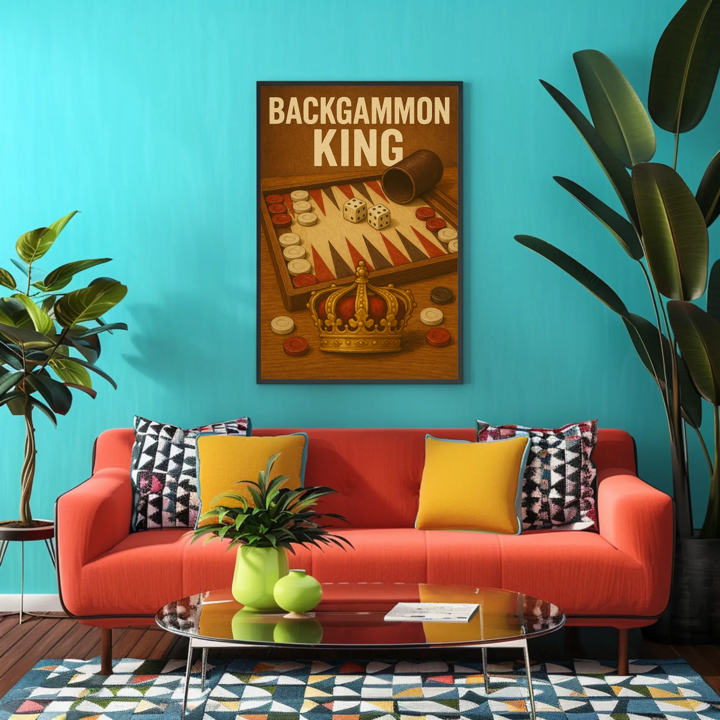 Backgammon King Vintage Poster