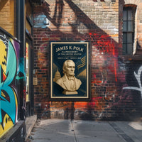 James K. Polk Bust Presidential History Poster
