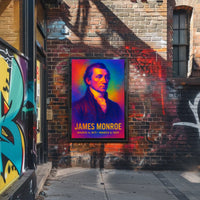 James Monroe 5th President of the United States Neon Gradient Overlay Poster