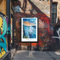 Niagara Falls Watercolor Art Travel Poster PosterGoat
