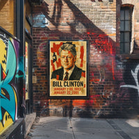 Bill Clinton 42nd President of the United States Layered paper Collage Poster