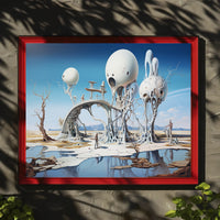 Surreal Structures on Stilts in Sci-Fi Poster