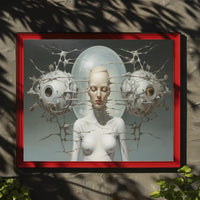 Surreal Human-Machine Fusion Poster: Futuristic Sci-Fi Poster