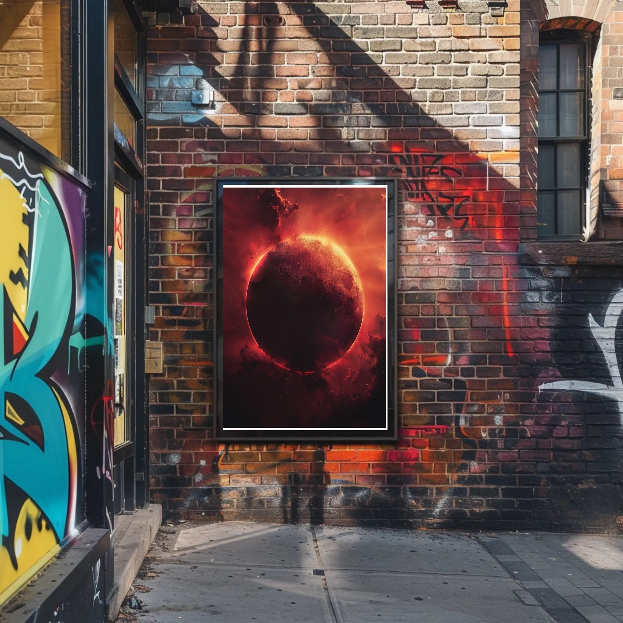 Celestial Red Planet Sci-Fi Art Poster PosterGoat