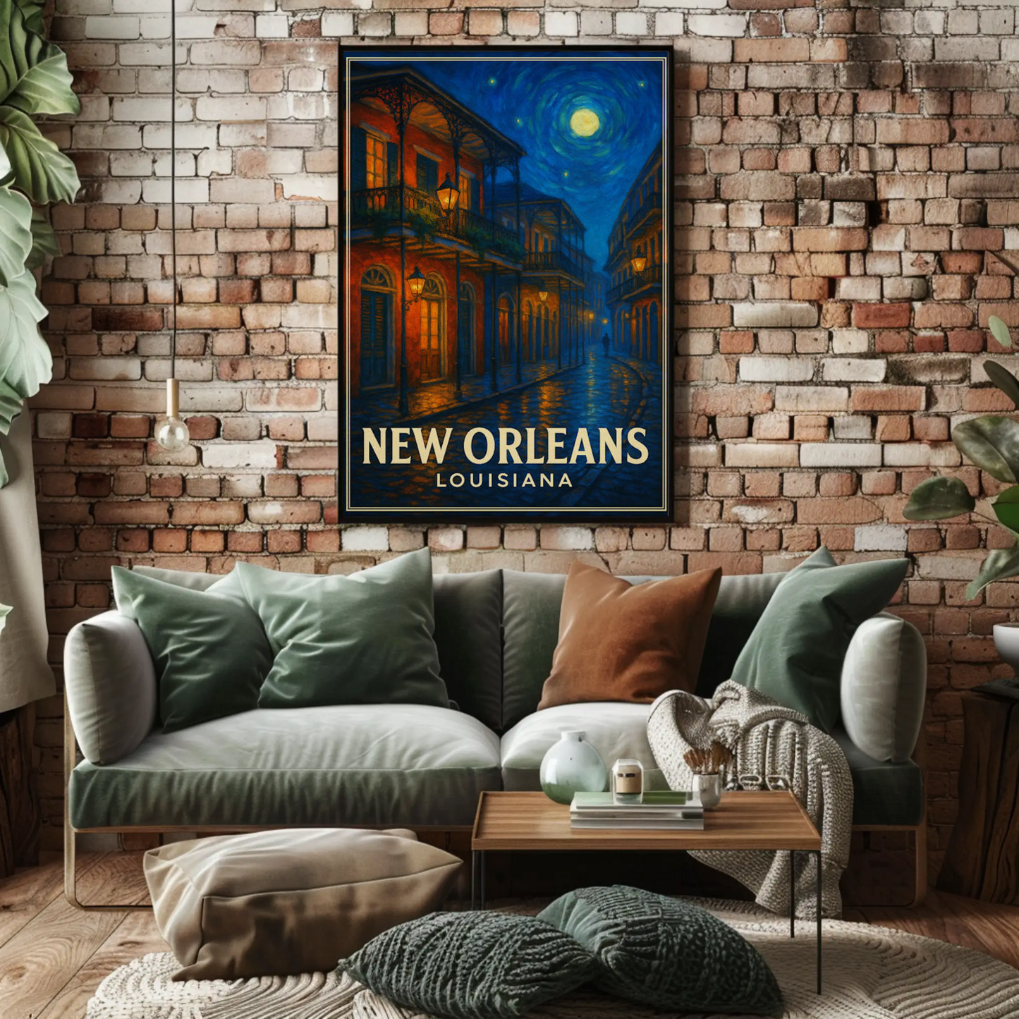 New Orleans Louisiana Starry Night French Quarter Travel Poster