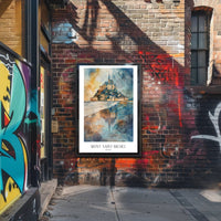 Mont Saint-Michel Watercolor Art: Travel Poster PosterGoat