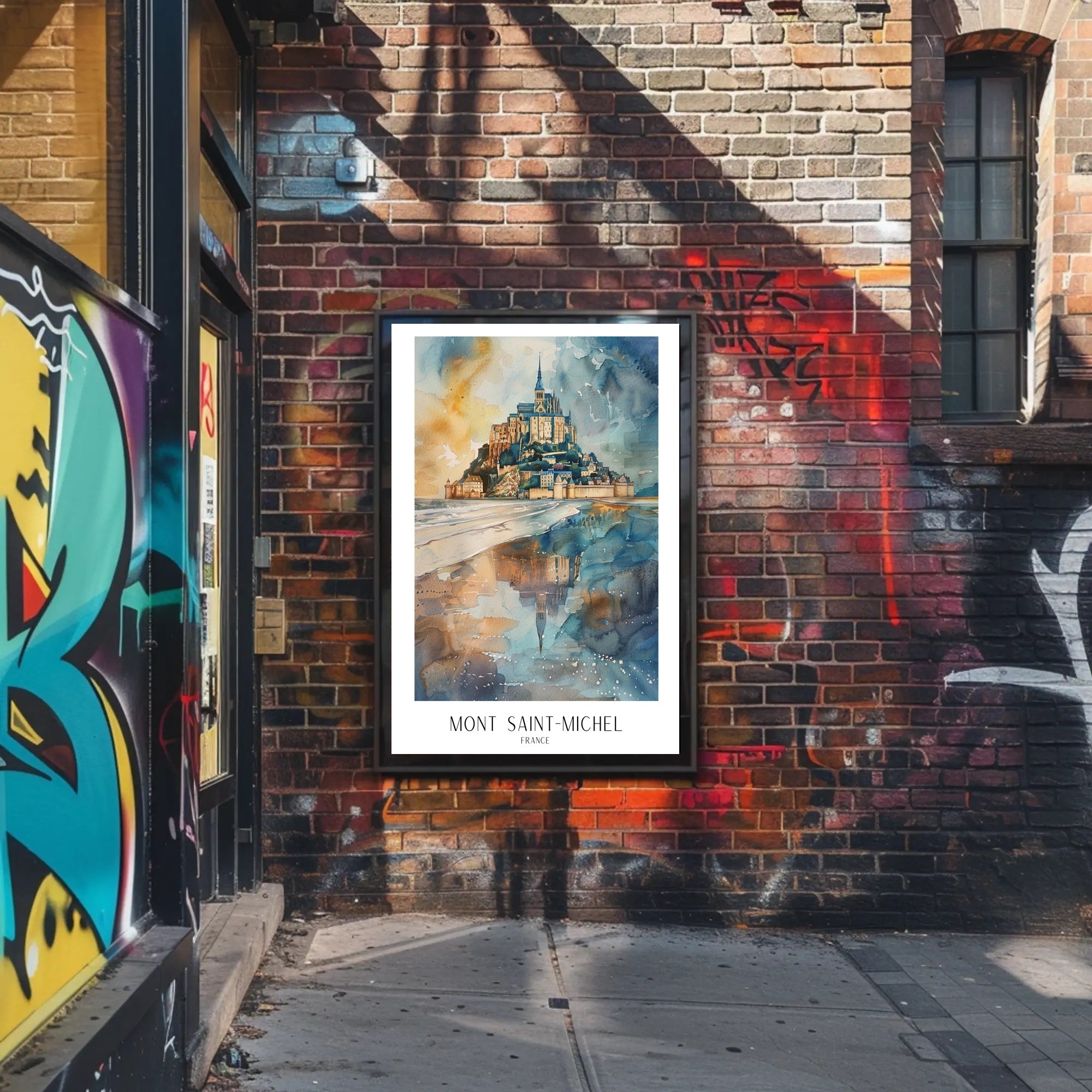 Mont Saint-Michel Watercolor Art: Travel Poster PosterGoat