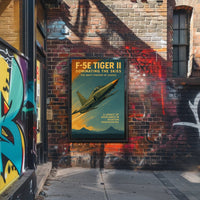 F-5E Tiger II Fighter Jet Vintage Military Recruitment Poster