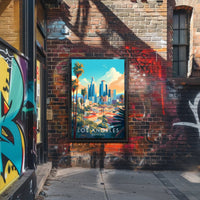 Vibrant Los Angeles Cityscape Illustration Travel Poster
