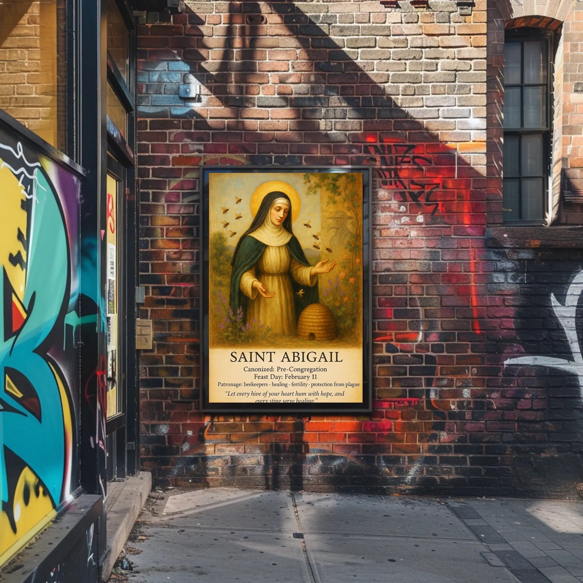 Saint Abigail Patron of Beekeepers Poster PosterGoat