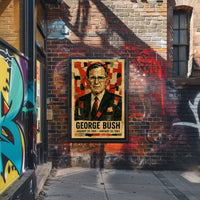 George H. W. Bush 41st President of the United States Layered paper Collage Poster