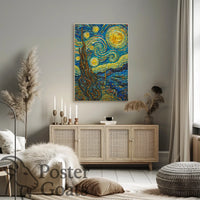 Starry Night Inspired Artistic Poster