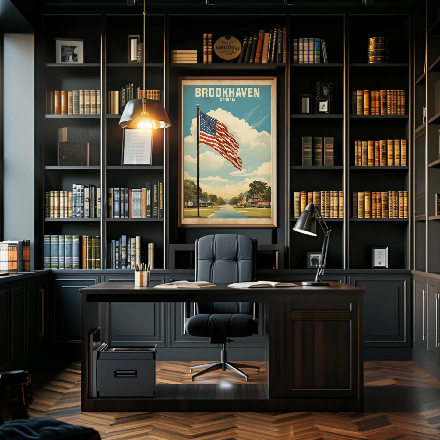 Brookhaven Georgia American Scene Art Vintage Travel Poster