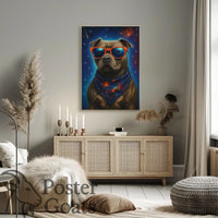 Stylish Cosmic Pup Space or Astronomy Poster