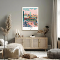 Boston Cityscape Illustration Poster PosterGoat