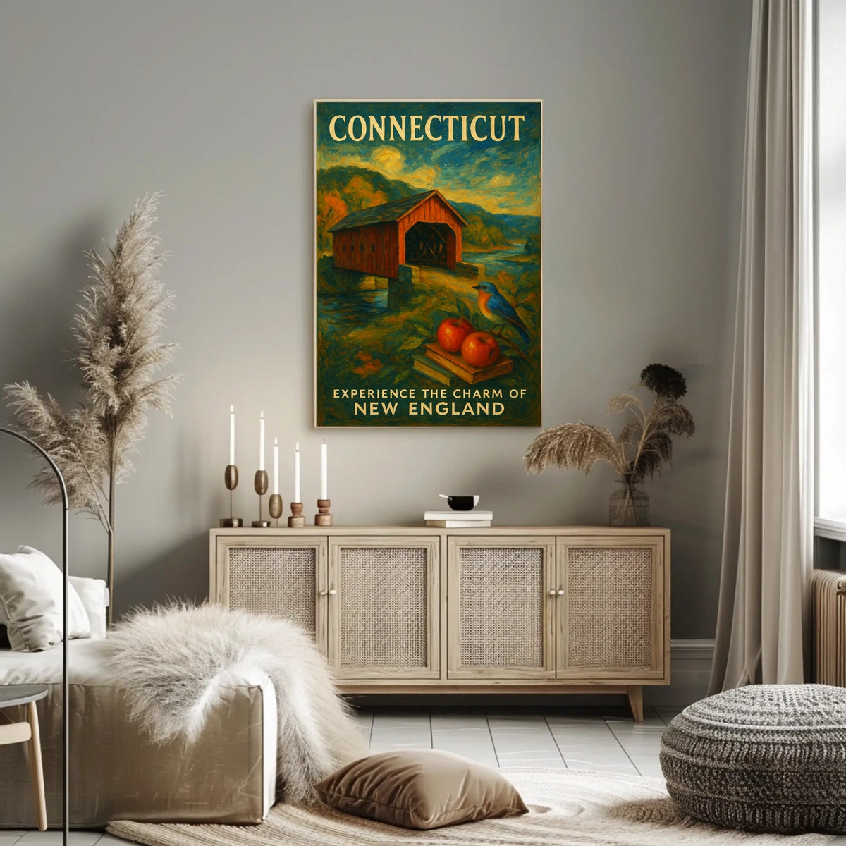 Connecticut Poster Discover The Beauty Rustic Americana Fans