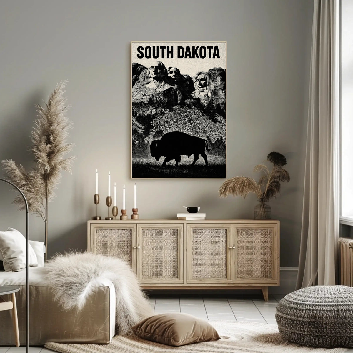 South Dakota Landmarks Poster