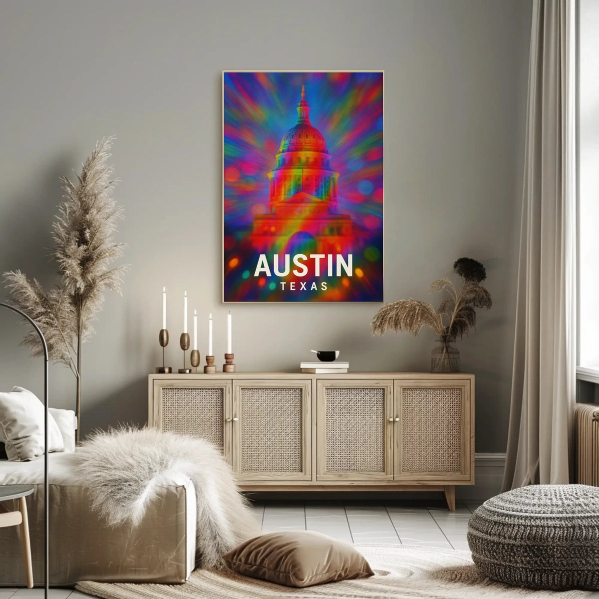 Austin, Texas Vibrant Capitol Poster