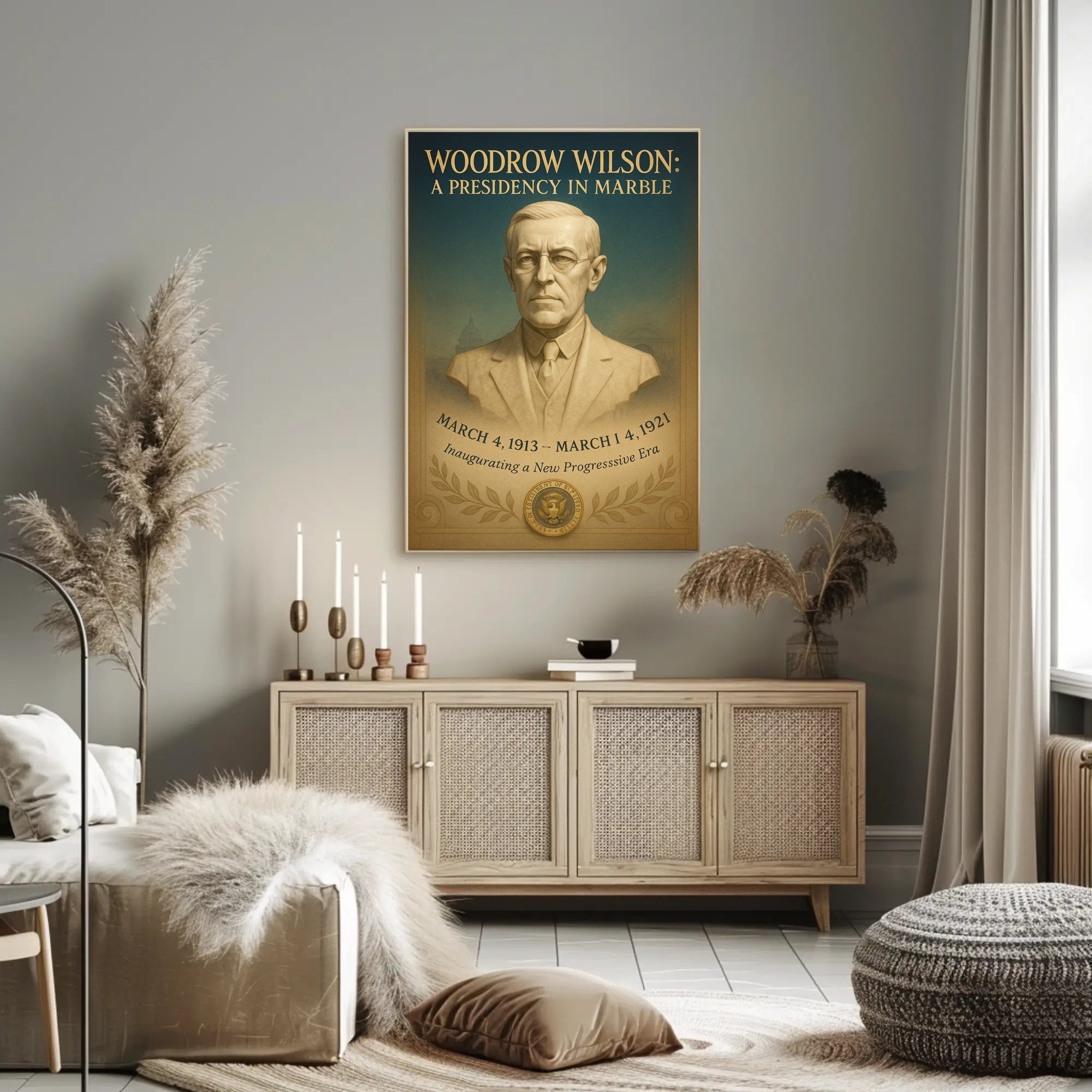 Woodrow Wilson A Presidency in Marble Poster PosterGoat
