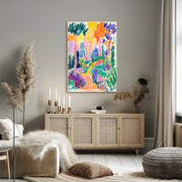 Vibrant Expressionist Garden Scene - Artistic Poster
