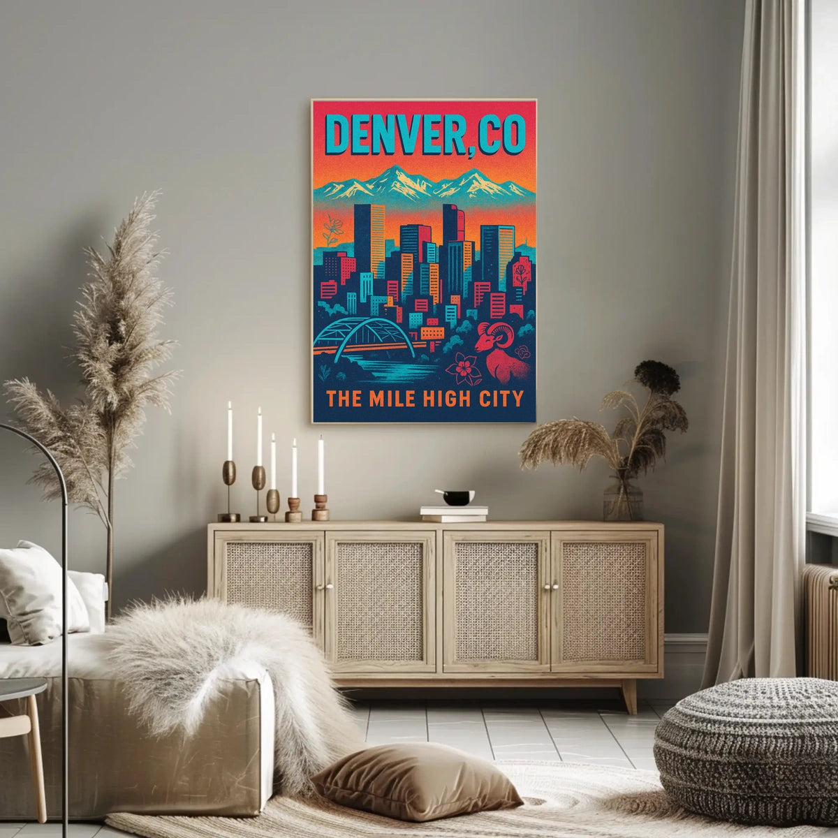 Denver, CO The Mile High City Poster