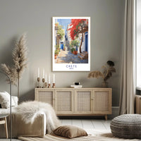 Crete Street Scene: Idyllic and Inviting Travel Poster PosterGoat