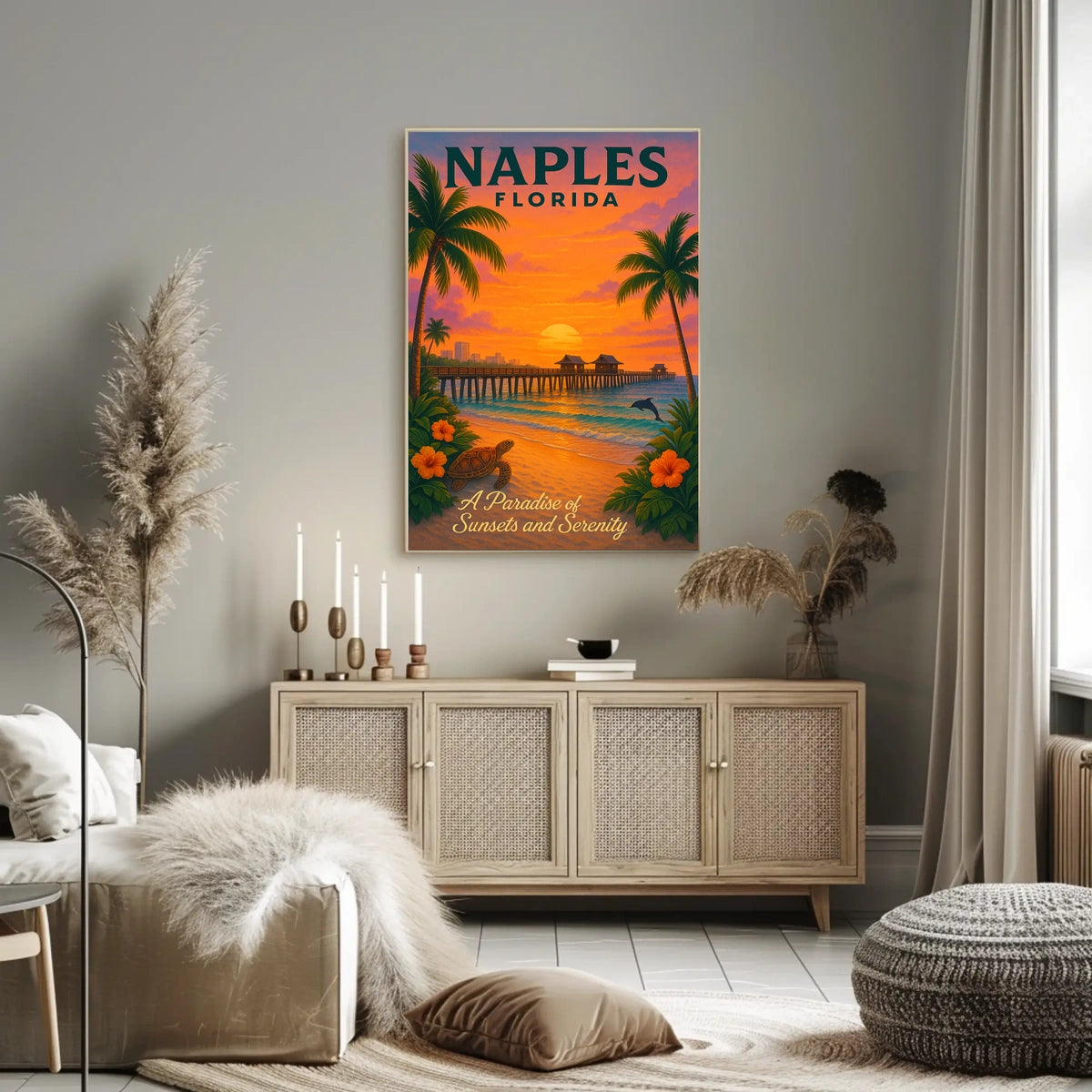 Naples, Florida A Paradise of Sunsets and Serenity Poster